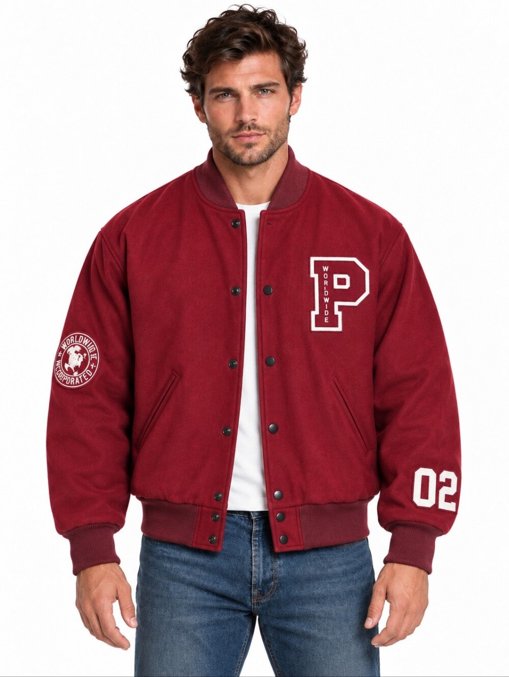 Golden Bear San Francisco XXL Wool Varsity Letterman Bomber Jacket Red USA EUC